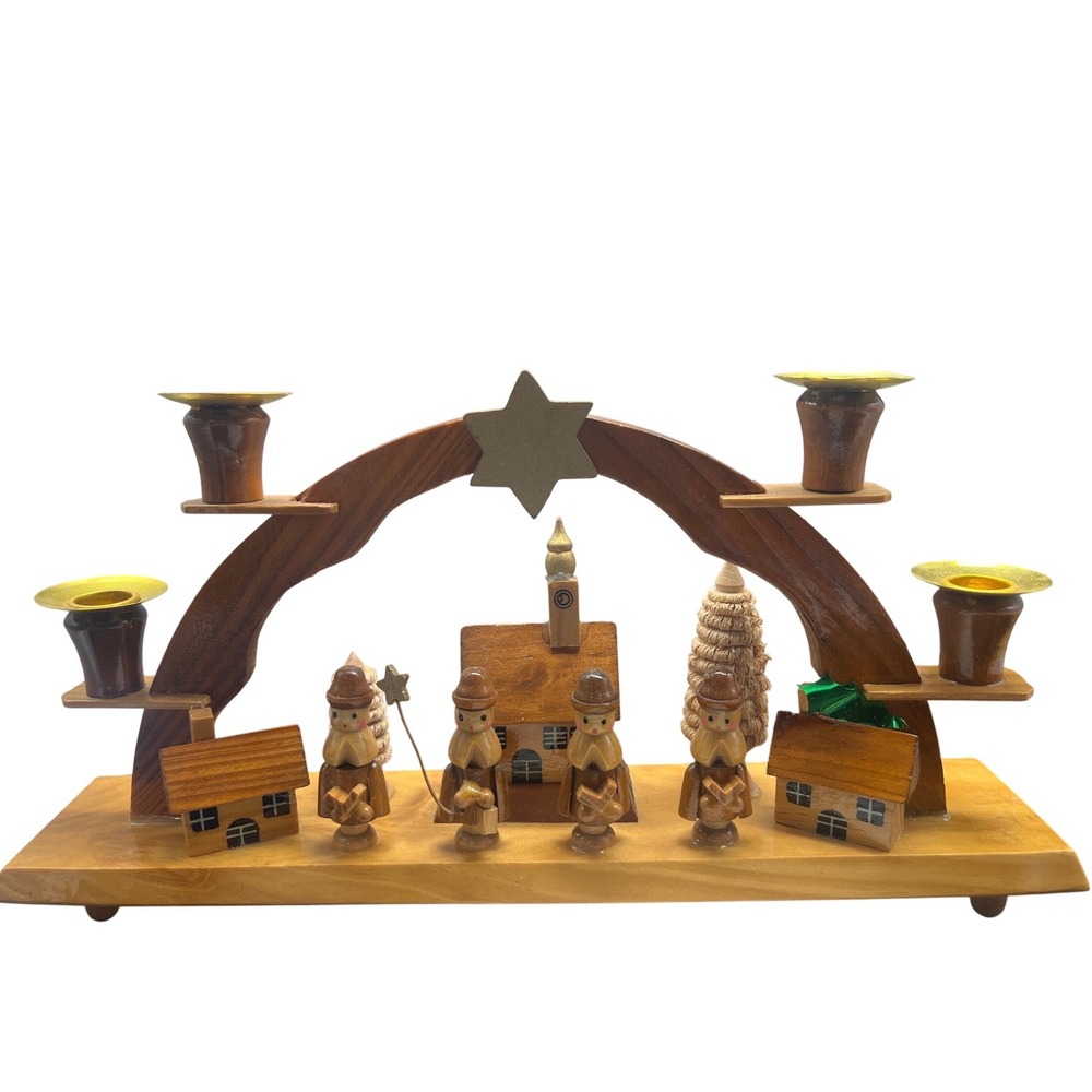 Erzgebirge Wooden Candle Arch Christmas German Candle Bridge